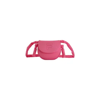 FILA FUSION PU Laminated Textile Saddle Bags Shoulder Bags Small Size Women's Fuchsia
