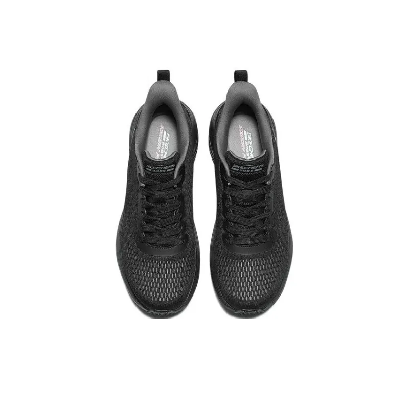 Skechers Breathable Lightweight Low Top Casual Shoes Men's Black-3