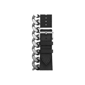 HERMES Apple Watch Calfskin Stainless Steel Watch Refurbishing 41mm Unisex Black H0008751J89
