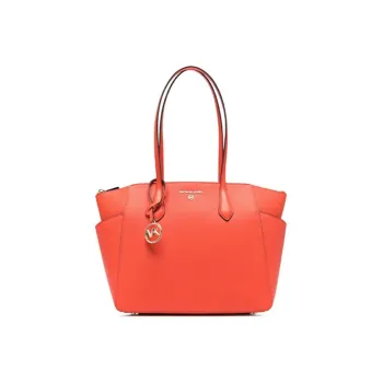 MICHAEL KORS MARILYN Calfskin Tote Bag Shopping Bag Shoulder Bag Handbag Medium Size Women's Orange
