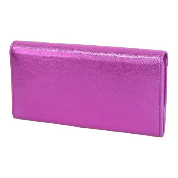 Balenciaga Leather Wallet Regular Women's Rose Purple Red-2