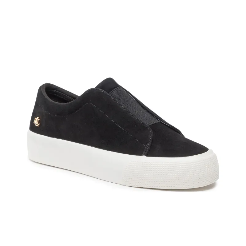 Polo Ralph Lauren Low-Top Skateboard Shoes 3cm Women's Black-1
