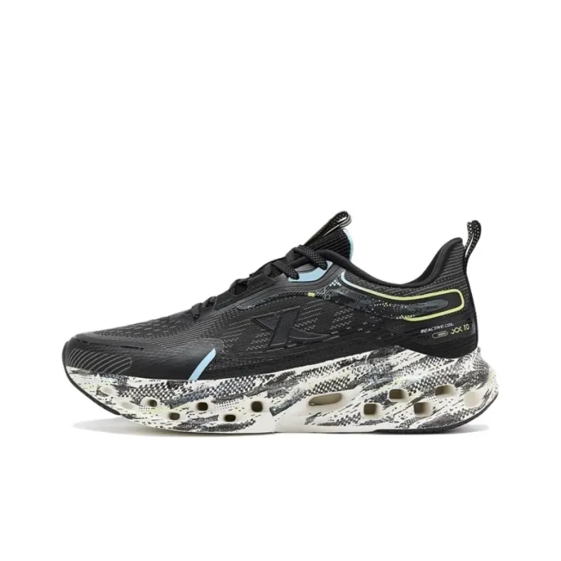 XTEP Shock Absorption Spinning 10.0 Cushioning, Wear Resistant Low Top Running Shoes Men's Black-0