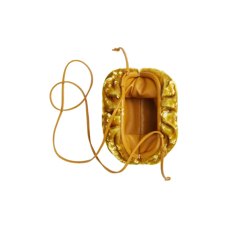 Bottega Veneta Sequin-Embellished Ruched Crossbody Bag-2