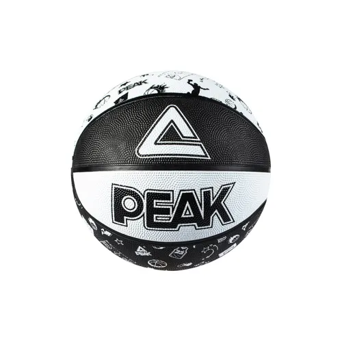 PEAK Rubber Basketball Black White Size 7 Training Unisex