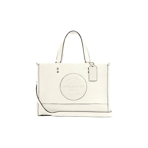 COACH Dempsey Litchi Grain Leather Tote Bag Shopping Bag Shoulder Bag Crossbody Bag Handbags Large Size Women
s White