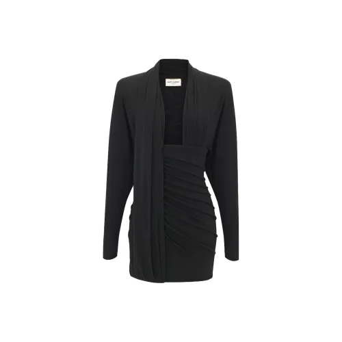 SAINT LAURENT Long-Sleeved Dresses Women's Black