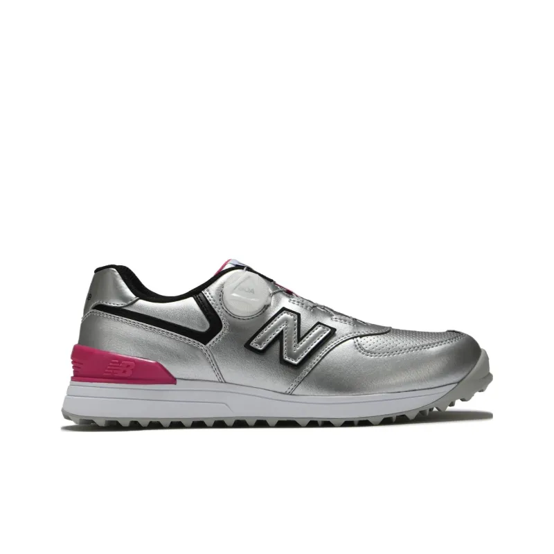 New Balance 574 Boa 2E Golf Shoes 'Silver Black Pink' Women's-1