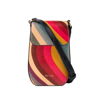 Paul Smith Leather One Shoulder Crossbody Cell Phone Pouch Women's Multicolor