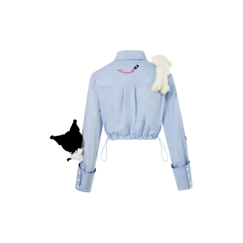 Sanrio X 13 DEMARZO Kulomi Shirts Women's Steel Blue-1