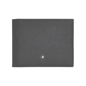 MONTBLANC Textured Calfskin Card Holder Wallet Men's Gray