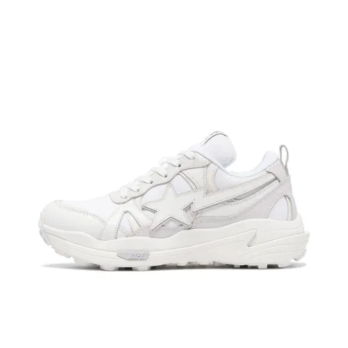A BATHING APE Trail Sta Low Top Casual Shoes Women's White