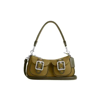 COACH Ashton Leather Saddle Bag, Crossbody Bag, Shoulder Bag Medium Size Women's Umber