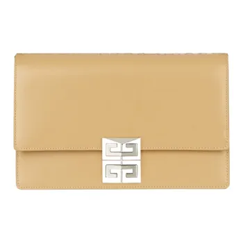 Givenchy 4G Cow Leather Chain Shoulder Bag, Crossbody Bag Small Size Women's Beige