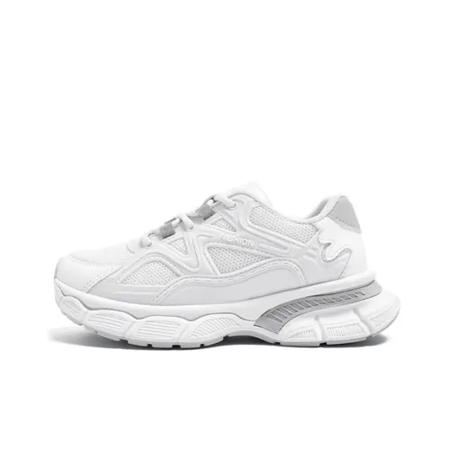 RENBEN Chunky Sneakers Women's Low-Top White/Gray