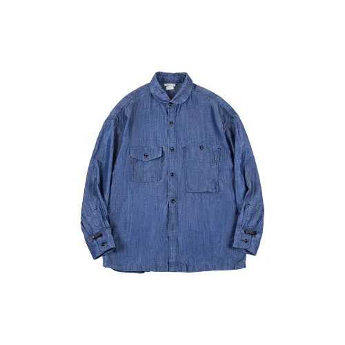 MADEN Shirts Men Denim Blue