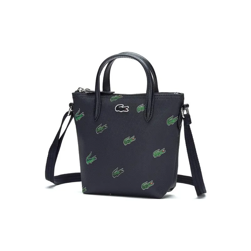 LACOSTE PVC Bucket Bag Handbag Shoulder Bag Crossbody Bag Medium Size Women's Dark Blue-1