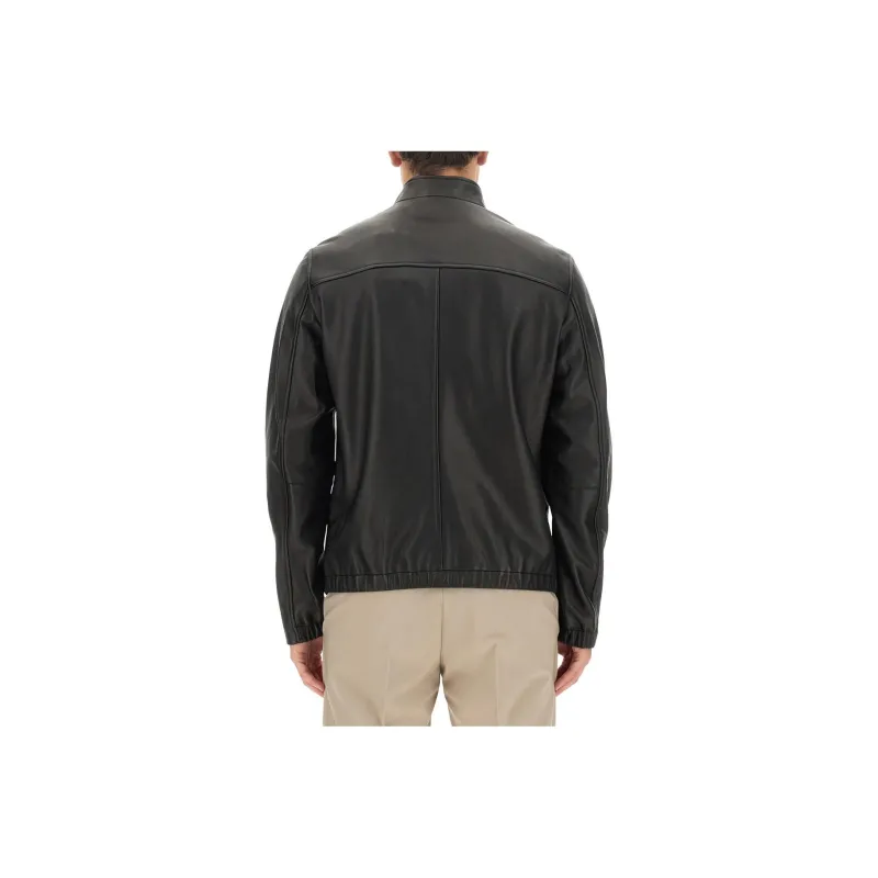 THEORY Leather Jackets Men Black-1