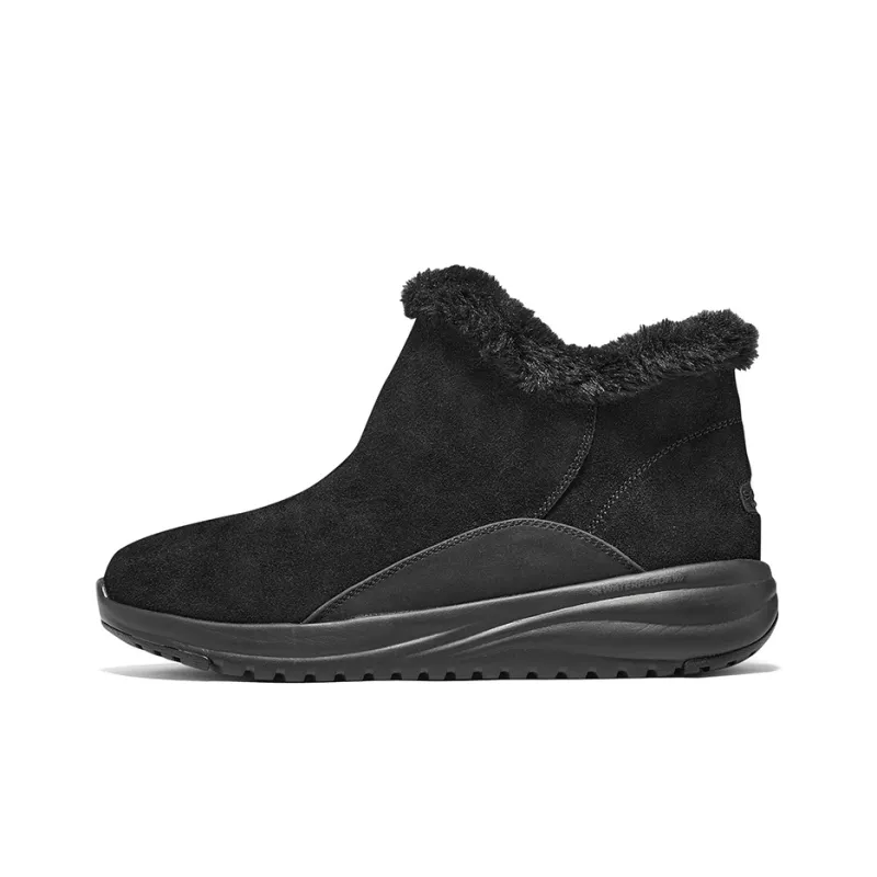 Skechers ON THE GO STELLAR Warm Anti Slip And Wear Resistant Short Snow Boots Women's All Black-0