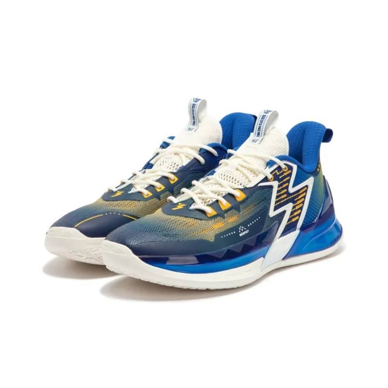 361° BIG3 4.0 PRO Cushioning Anti Slip And Wear Resistant Low Top Basketball Shoes Men's Numbers Blue Vintage Yellow-2