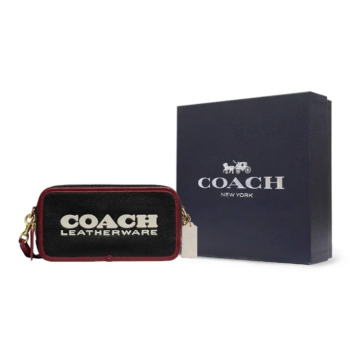 COACH Kia Natural Pebbled Leather Camera Bag, Shoulder Bag, Crossbody Bag Women's Black-6