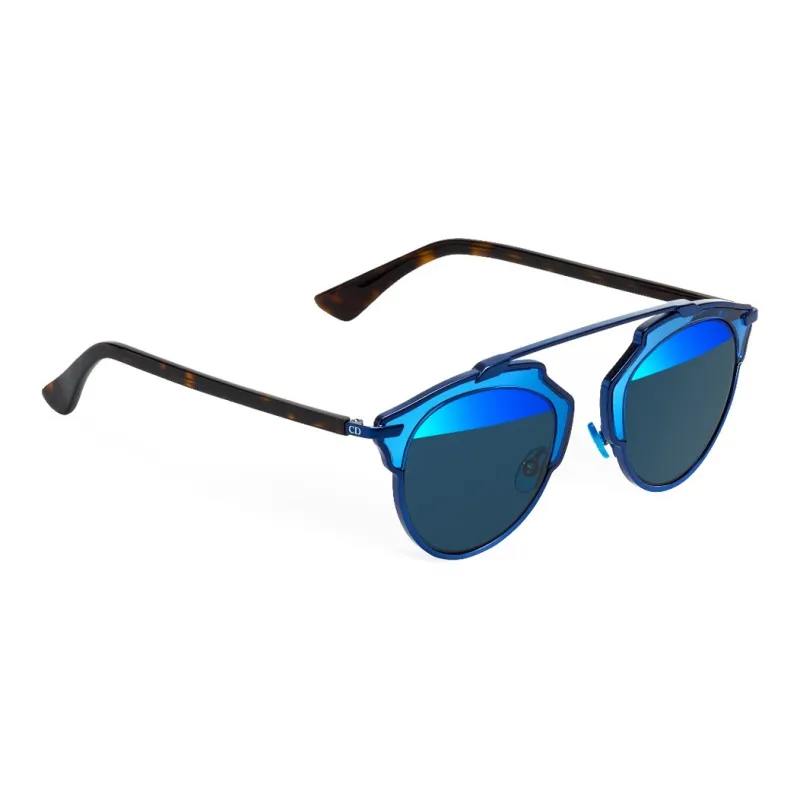 DIOR Metal Irregular Shape Sunglasses Men's Tortoiseshell-3