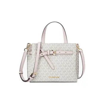 MICHAEL KORS MK Emilia Artificial Leather Shoulder Bag Crossbody Bag Handbags Small Size Women's Vanilla White & Pink