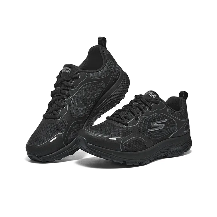 Skechers Go Run Consistent Anti Slip Wear Resistant Low Top Casual Running Shoes Women's All Black-3