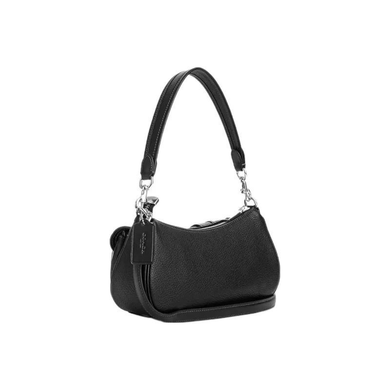 COACH Ashton Leather Baguette Bag Shoulder Bag Crossbody Bag Medium Size Women's Black-1
