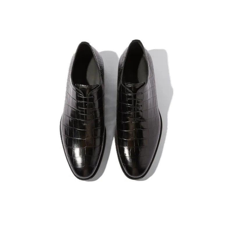 SCAROSSO Ignazio Embossed Oxford Lace Up Shoes-2