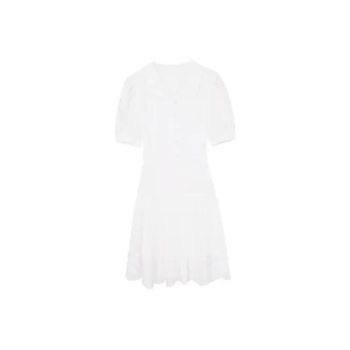 Xu Daqing Short-Sleeved Dresses Women's Summer Love White