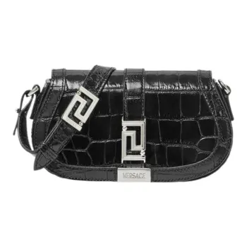 VERSACE Cow Leather Crossbody Bag Shoulder Bag Mini Women's Black