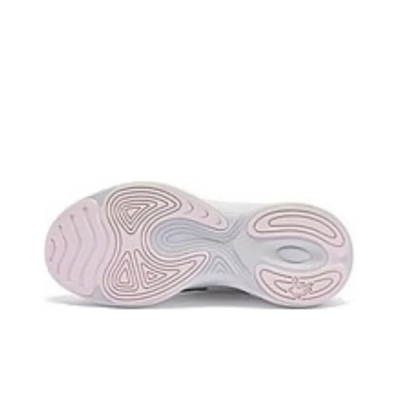 QIAODAN Anti Slip Wear Resistant Low Top Running Shoes Women's Light Gray Cloud Pink-3