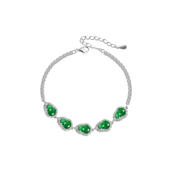 With The Heart Of The Jade Glutinous Jade Jadeite Bracelets Women's