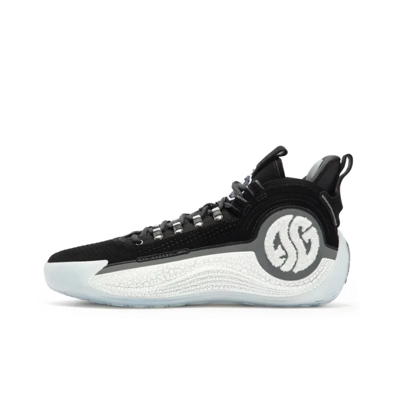 361° AG4 Basketball Shoes Men Mid Top Obsidian Black/361 Degrees White-0