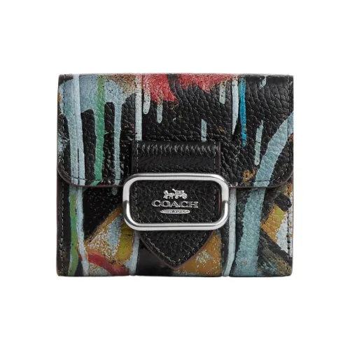 COACH MINT+SERF Collaboration Morgan Leather Coin Purses Wallets Regular Unisex Black