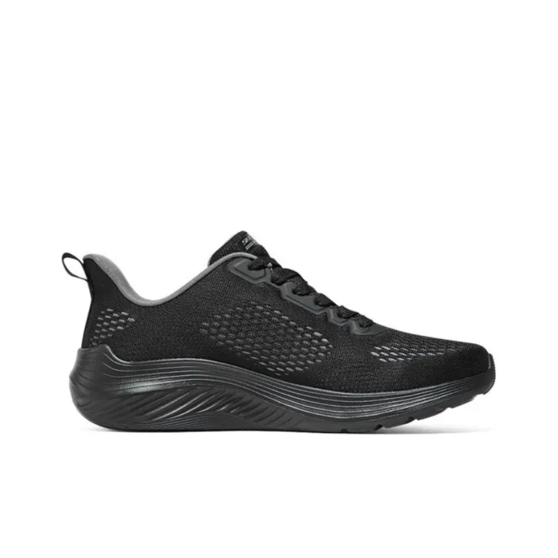 Skechers Breathable Lightweight Low Top Casual Shoes Men's Black-1