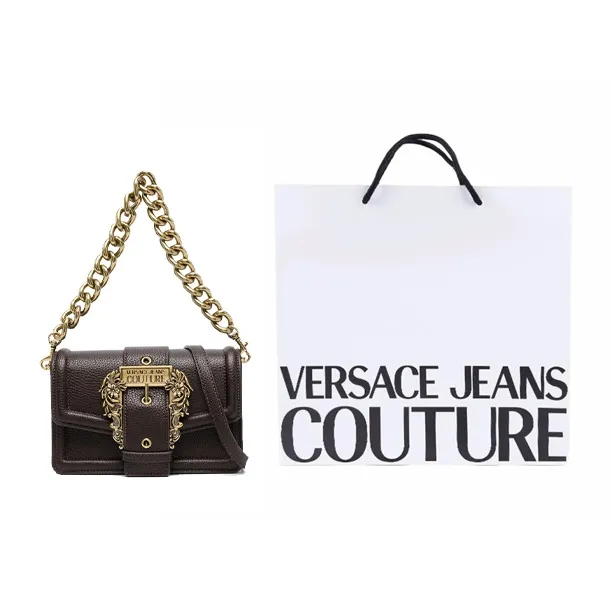 VERSACE JEANS COUTURE Polyurethane Portable Crossbody Bag, Shoulder Bag Women's Brown-7