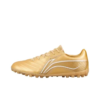 LiNing TF Rubber Broken Studs Artificial Ground Cushioned Slip Resistant Soccer Shoes Men's Antique Gold
