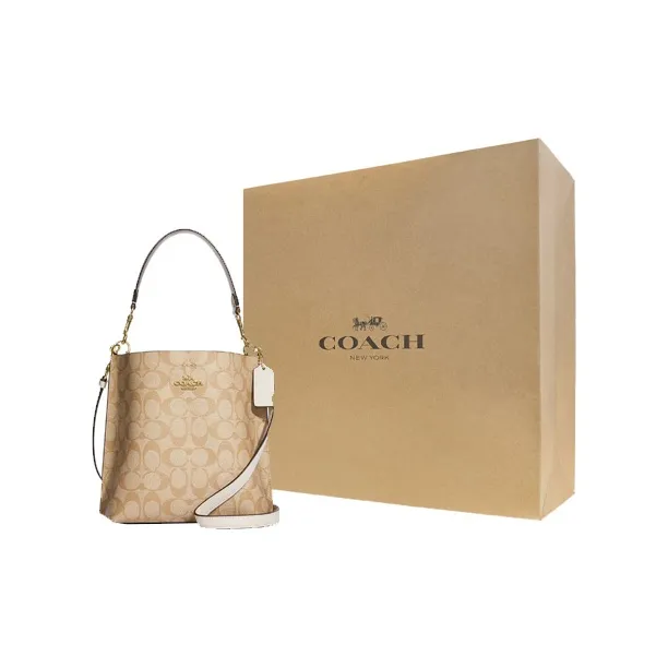 COACH Mollie Artificial Leather Bucket Bag, Handbag, Shoulder Bag, Crossbody Bag Regular Women's Khaki-10