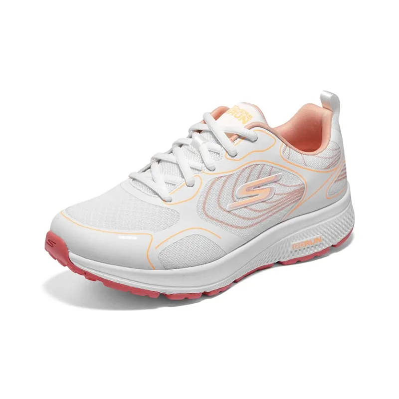 Skechers Go Run Consistent Anti Slip Wear Resistant Low Top Casual Running Shoes Women's White Orange-2