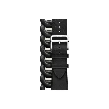 HERMES Apple Watch Calfskin Watch Refurbishing 41mm Unisex Black H0008661J89