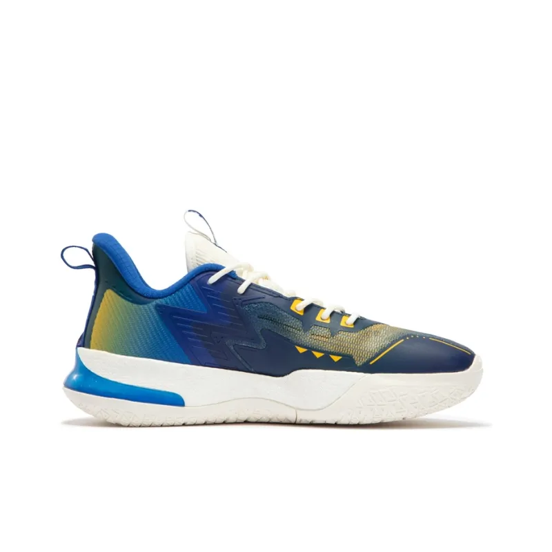 361° BIG3 4.0 PRO Cushioning Anti Slip And Wear Resistant Low Top Basketball Shoes Men's Numbers Blue Vintage Yellow-1