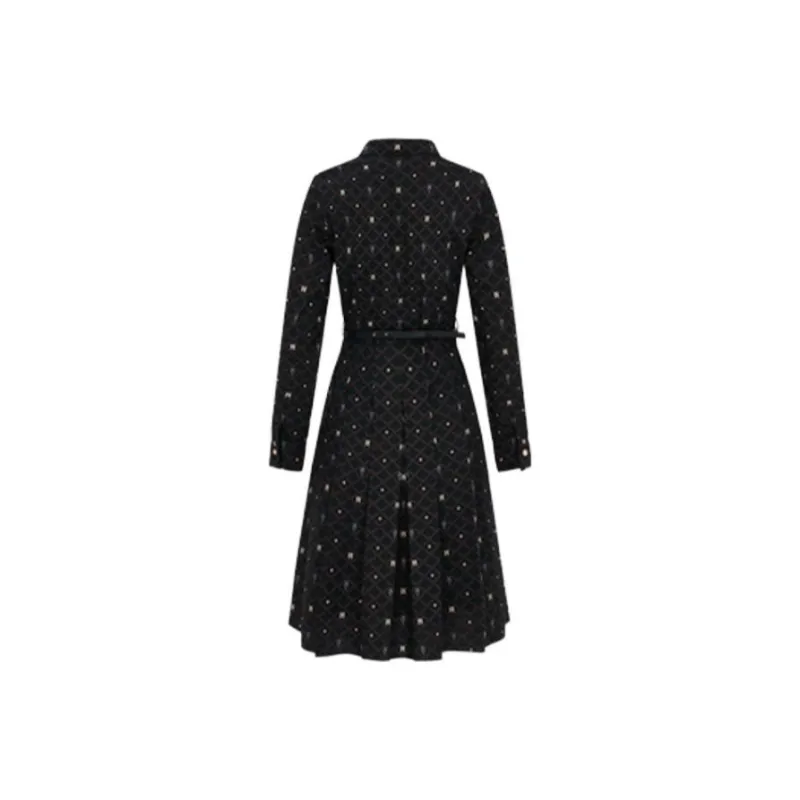 HAZZYS Long Sleeved Dresses Women's Navy Blue-1