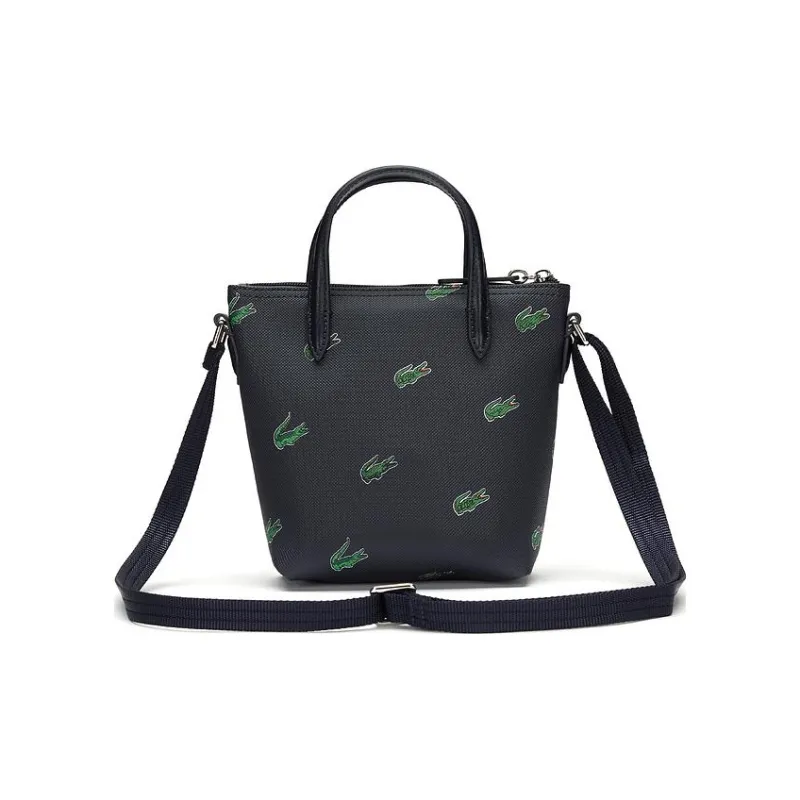 LACOSTE PVC Bucket Bag Handbag Shoulder Bag Crossbody Bag Medium Size Women's Dark Blue-2
