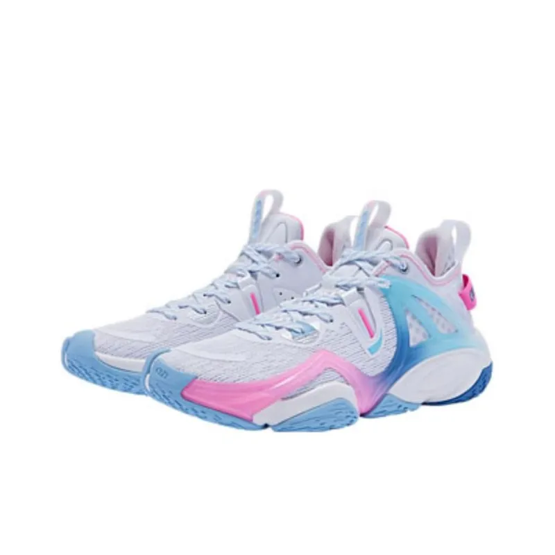 QIAODAN Slip Resistant High Top Basketball Shoes Men's Jordan White Cirrus Blue-2