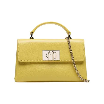 Furla 1927 Collection Genuine Leather Shoulder Bag Crossbody Bag Handbag Mini Women's Yellow