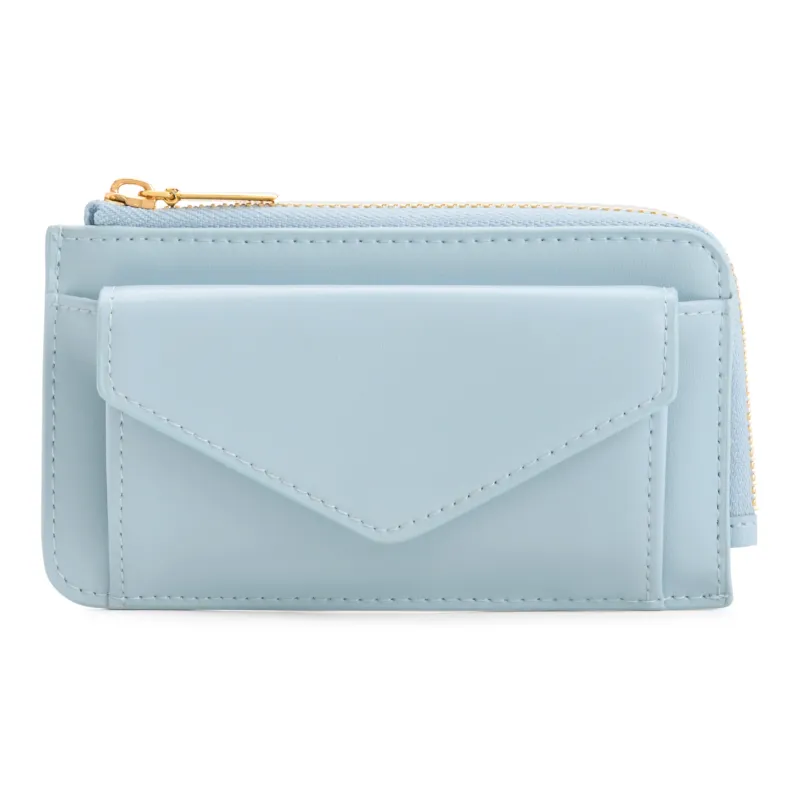 CHARLES&KEITH PU Textile Embossed Leather Wallets Card Holders Mini Women's Dark Green/Black/Blue/Pearl Pearl-6