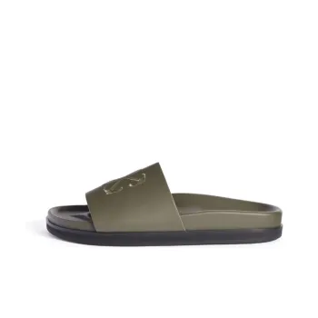 OFF WHITE Pool Time Sliders Military