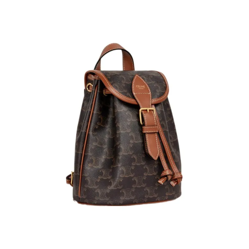 CELINE Triomphe Floco TAN Mini Backpack Brown-2